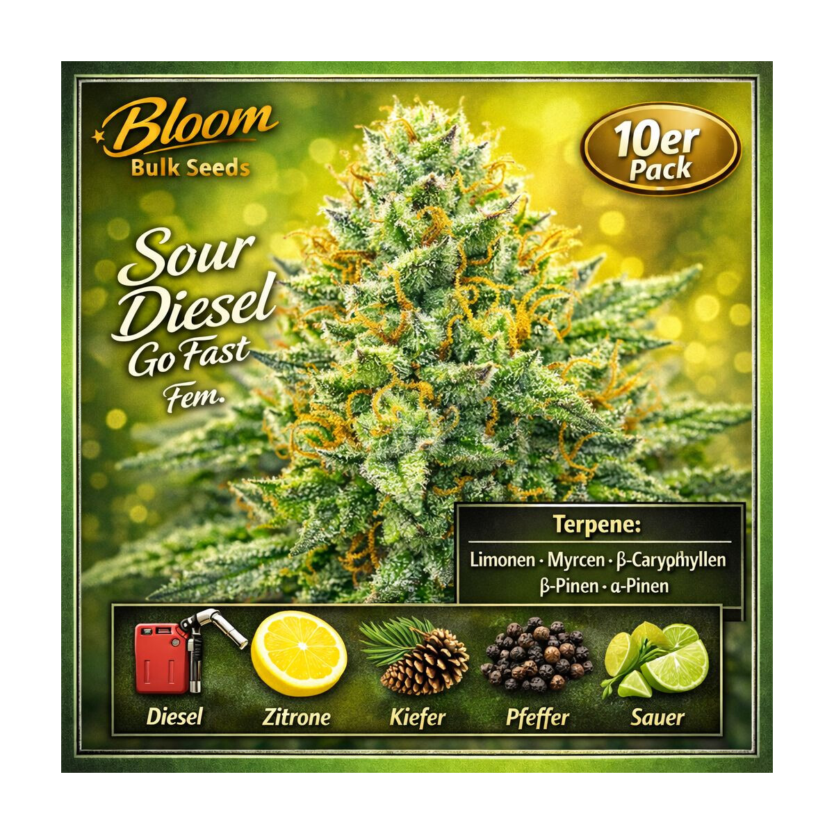 Sour Diesel Go Fast - Bloom Bulk Seeds feminisiert 10er Pack