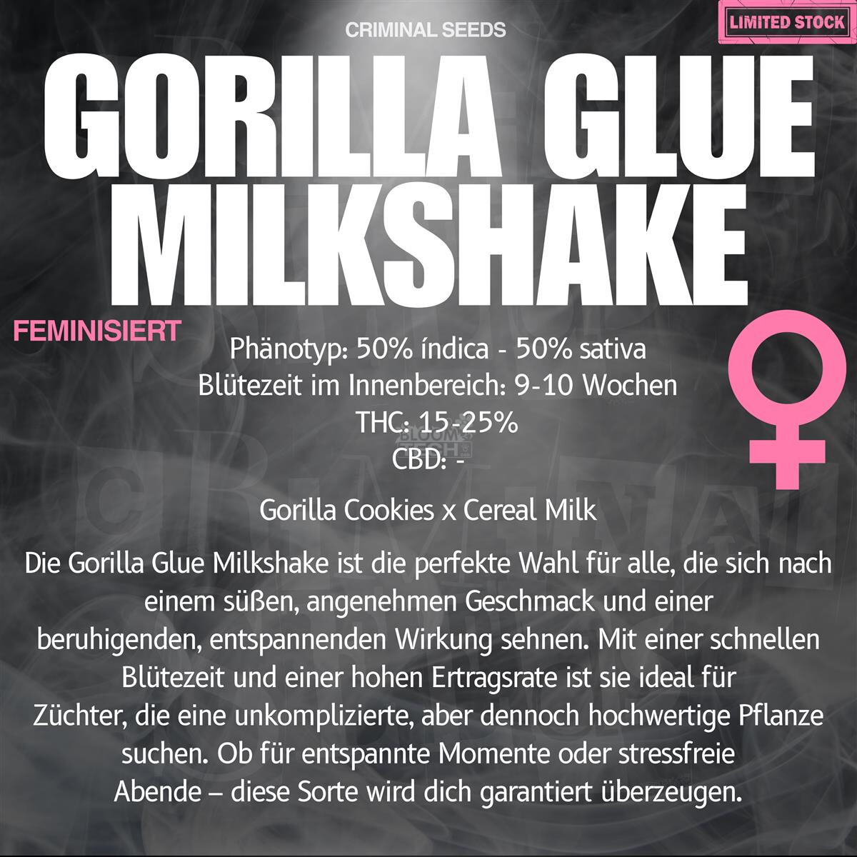 Gorilla Glue Milkshake X Cali - Criminal Seeds feminisiert 3er Pack